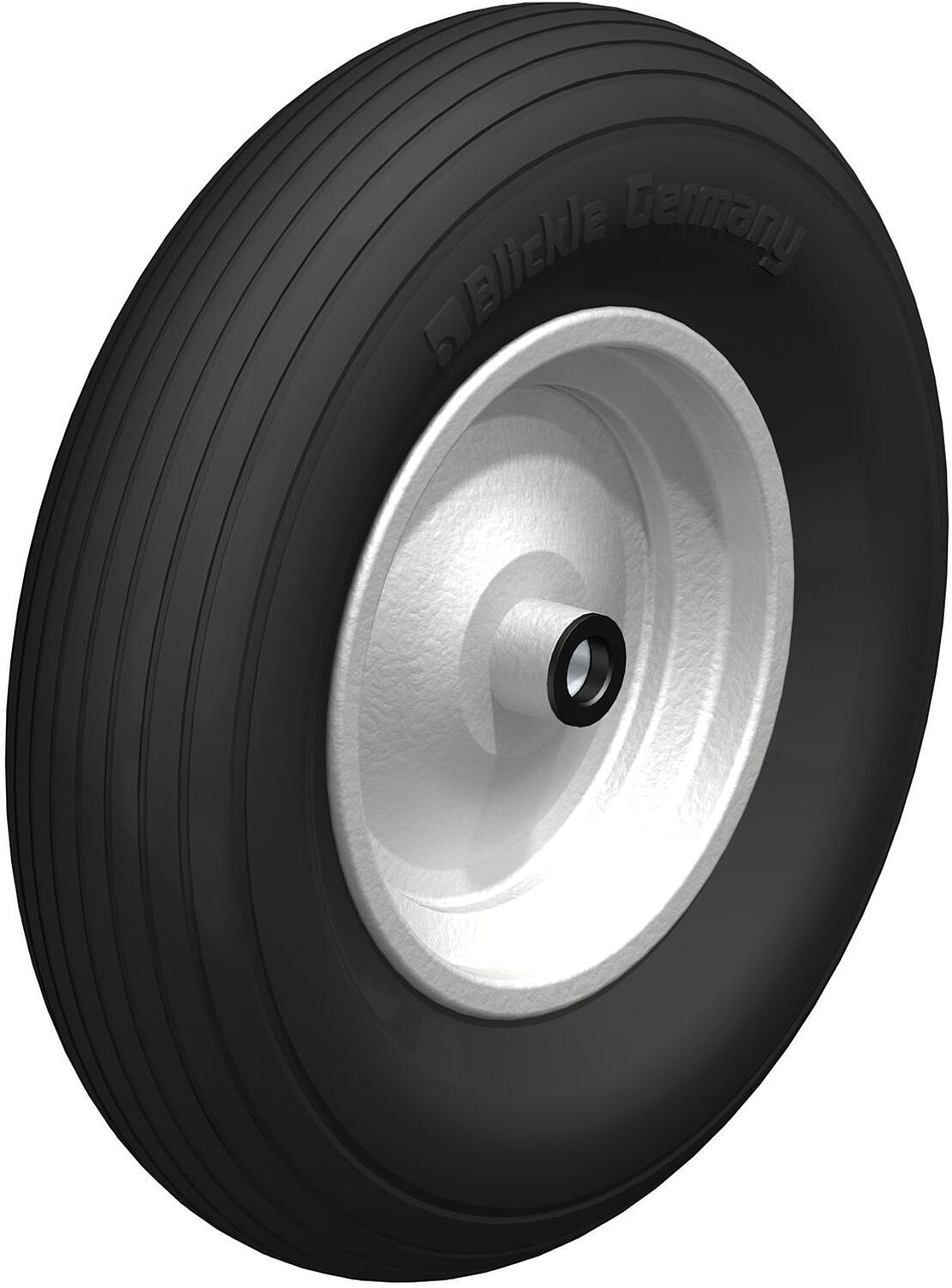 Pneumatic tires with grooved tread pattern P 401/20-90R, load capacity 250kg, wheel diameter 400mm, axle hole diameter 20mm
