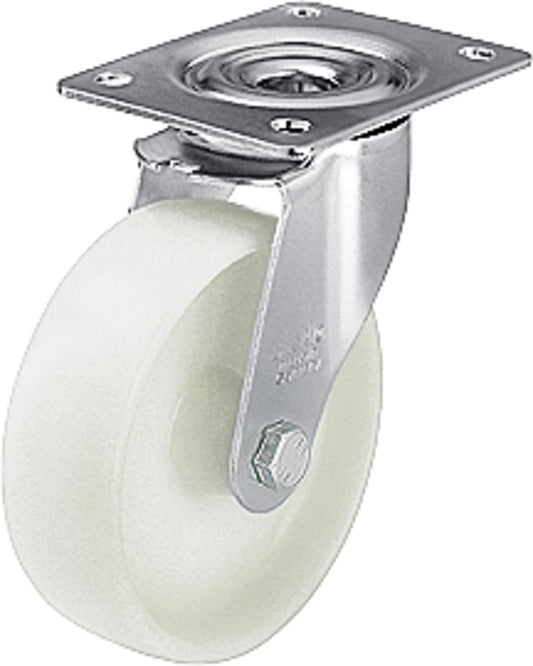 Plastic swivel caster made of polyamide/steel LE-PO 80G, load capacity 150kg, wheel Ø 80mm, plate size 100x85mm