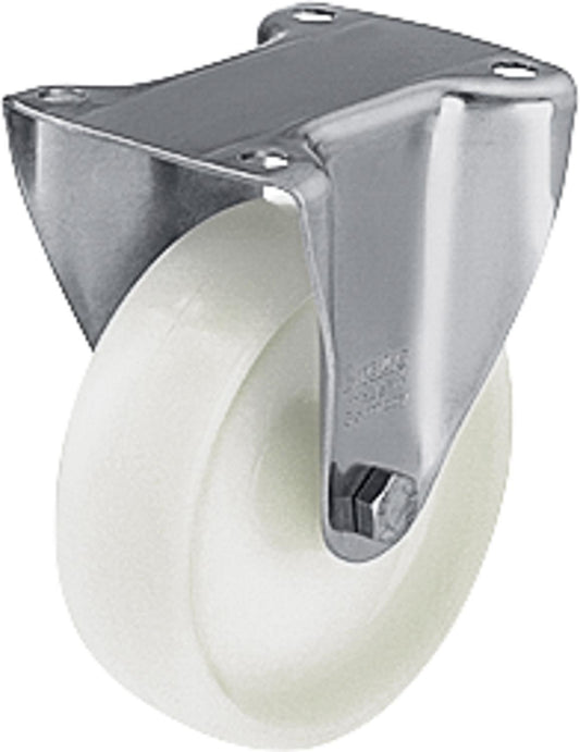 Swivel caster polyamide/stainless steel BX-PO 80G, load capacity 150kg, wheel Ø 80mm, plate size 100x85mm