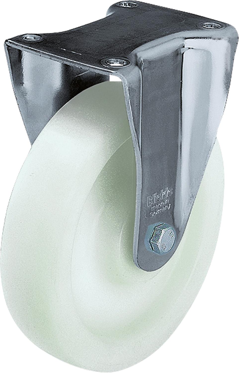 Fixed caster, sheet steel/heavy duty, load capacity 500kg, wheel diameter 100mm, plate size 100x85mm