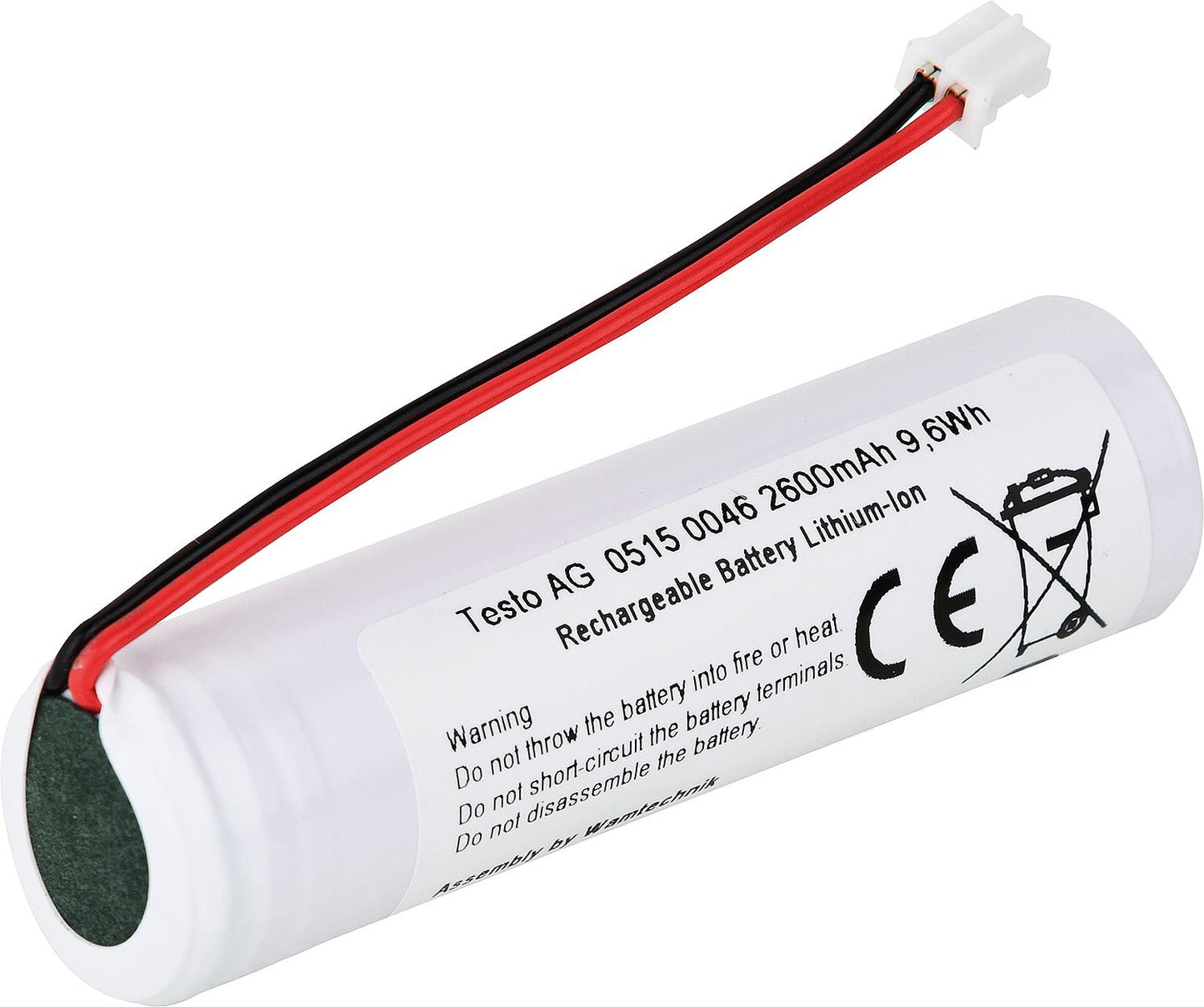 Replacement battery type Li-Ion 3.7V 2600 mAh testo 0515 5046