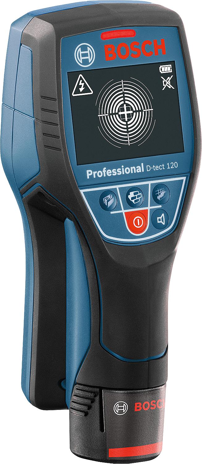 Bosch 12V D-Tect 120 battery locator with 1x 2.0 Ah battery and charger