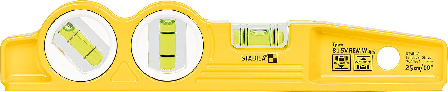 Stabila Type 81 SV REM W45 Torpedo spirit level, 25 cm