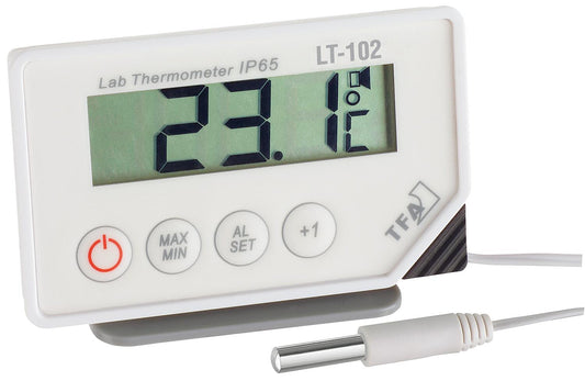 LT-102 laboratory thermometer with alarm including immersion probe