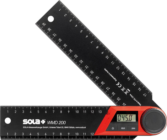 Digital protractor sola® WMD 200 Length (mm): 200