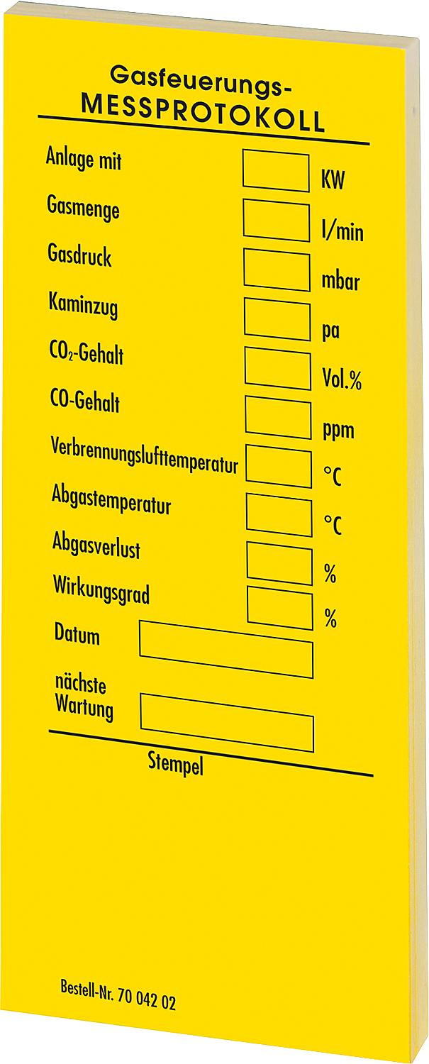 Messprotokoll selbstklebende Kessel- aufkleber, für Öl, rot 1 Block á 50 Stck.