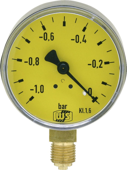 Vakuummeter ohne Glyzerindämpfung -1 - 0 bar  63 mm 1/4" unten