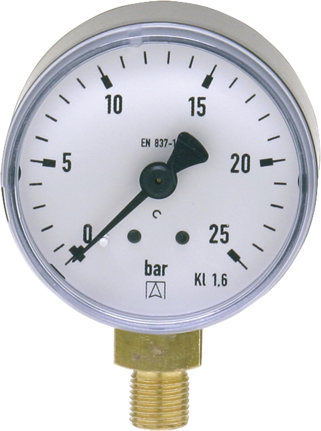 Rohrfeder-Manometer ø 50 mm, DN 6 (1/8") radial