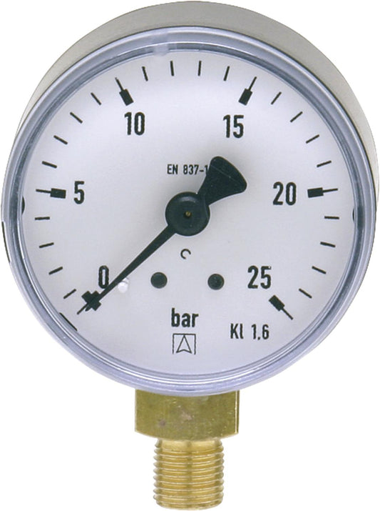 Rohrfeder-Manometer ø 50 mm, DN 6 (1/8") radial