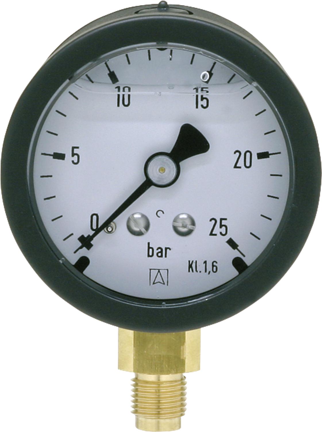 Rohrfeder-Manometer ø 50 mm, DN 6 (1/8") radial