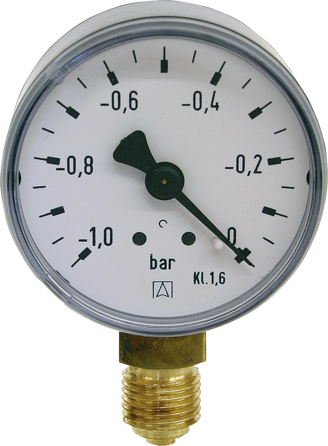 Pressure gauge -1/0 bar 50 mm G1/4