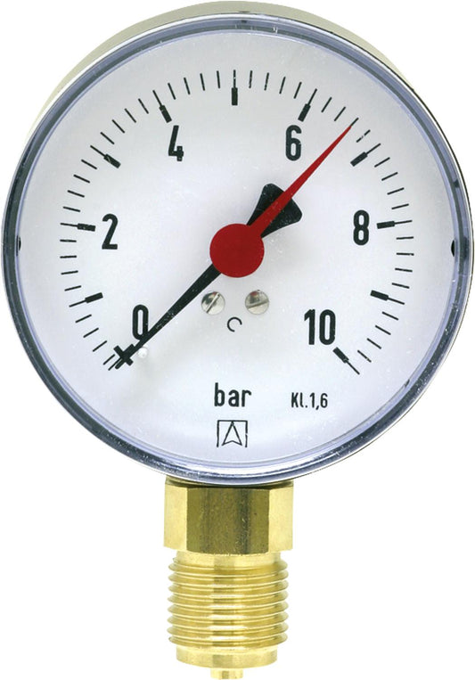 Rohrfeder-Manometer ø 80 mm, DN 15 (1/2") radial
