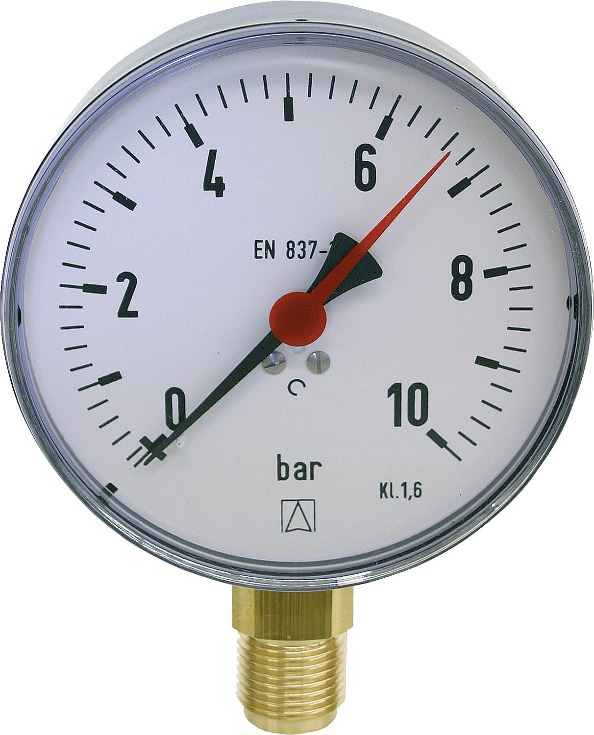 Pressure gauge 0-0.6 bar 100mmÝ G1/2