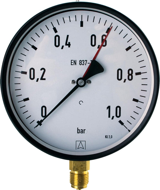 Rohrfeder-Manometer ø 160 mm, DN15 (1/2") radial