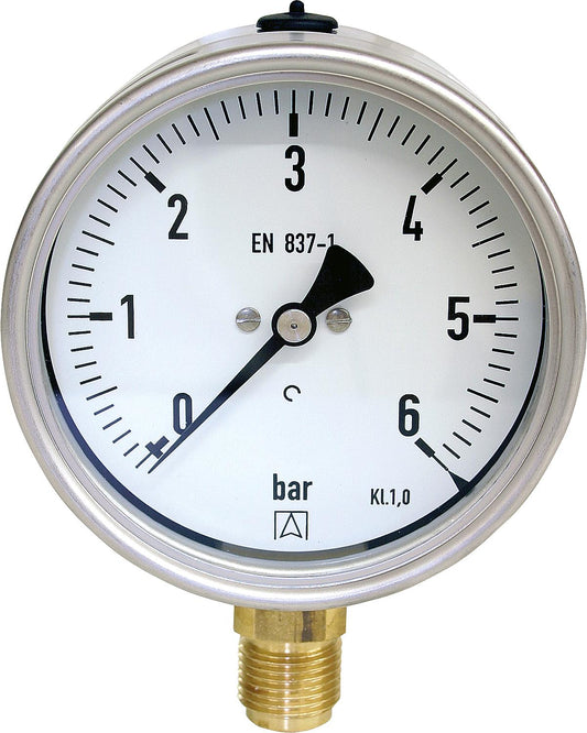 Rohrfeder-Manometer ø 100 mm, DN15 (1/2") radial