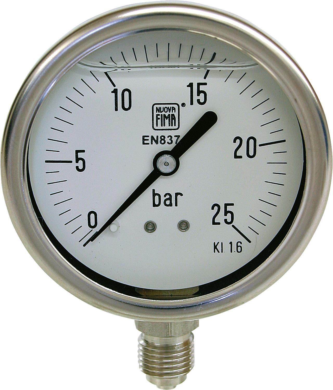 GLyzerin-Manometer Chemie Ý 63 mm G 1/4" A, Radial 0-1,6bar