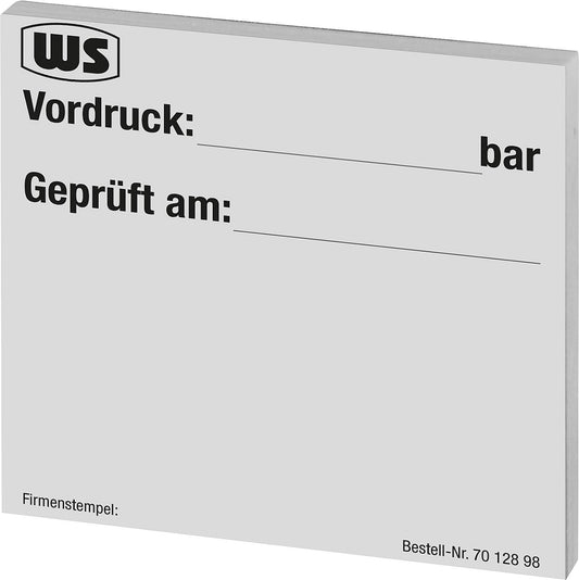 Maintenance stickers "Expansion vessel inspection" 1 block of 50 pieces, white