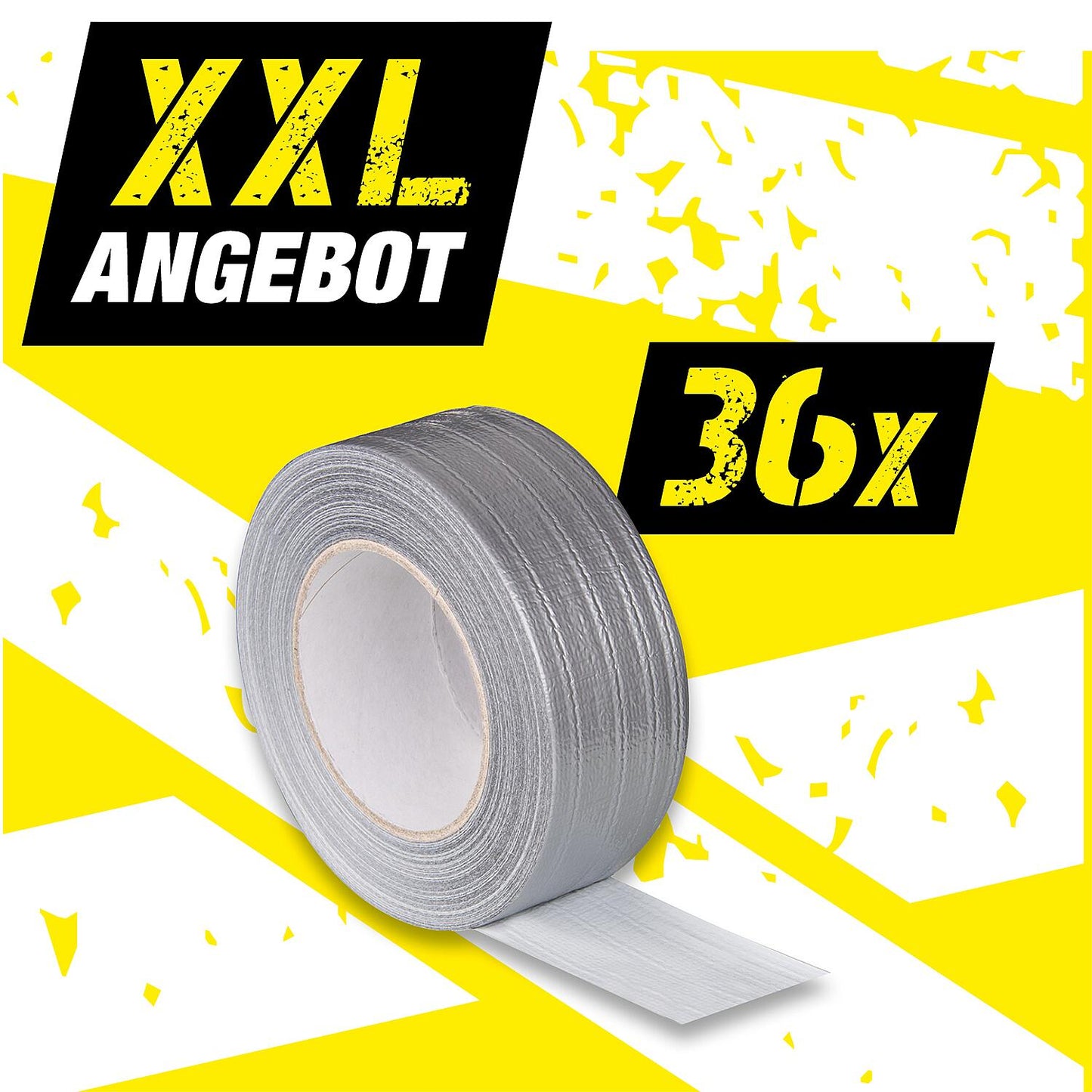 XXL offer: Fabric adhesive tape [silver] 50mm x 50m, 36 rolls
