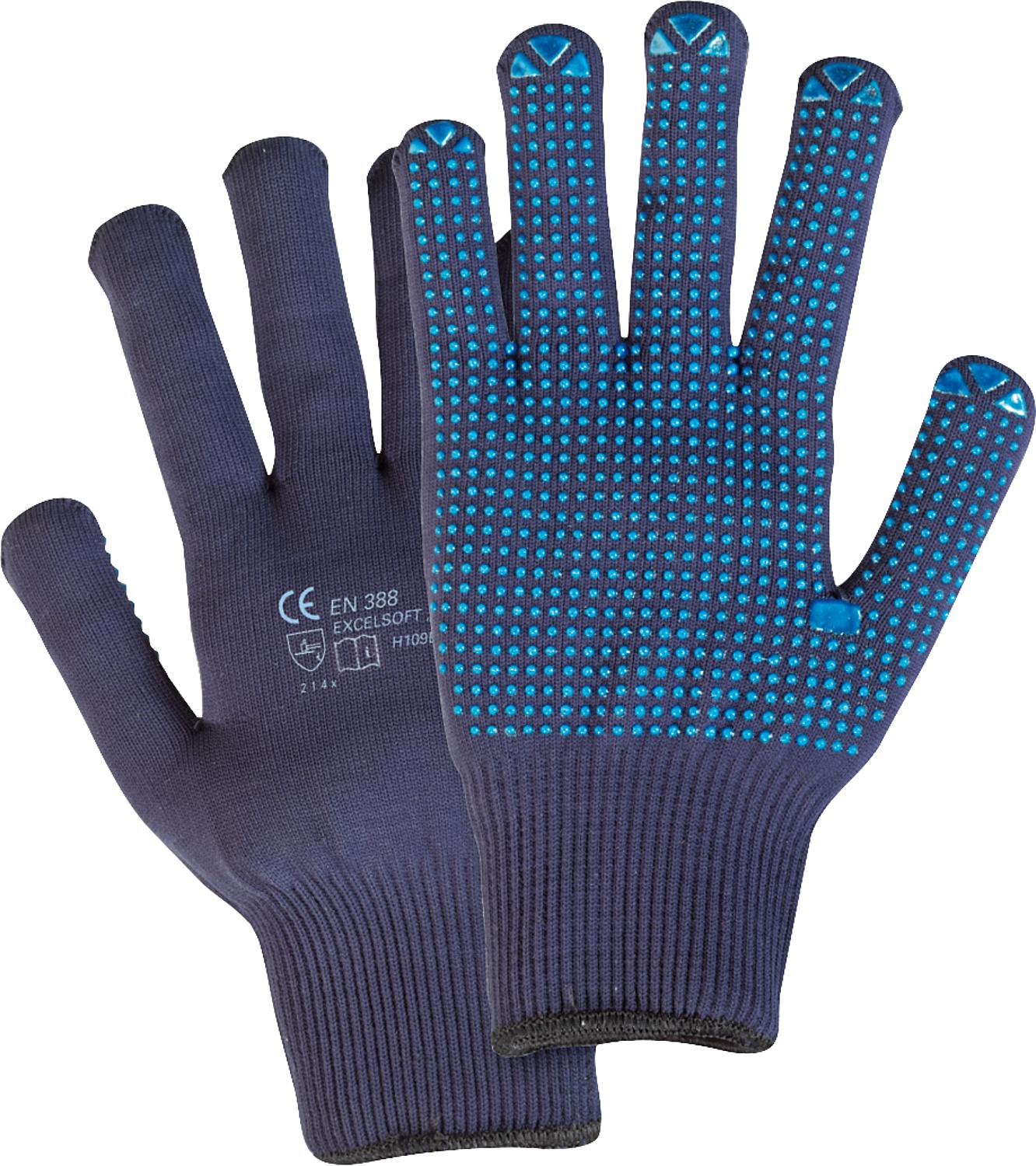Protective knitted gloves, white, size M, 1 pair