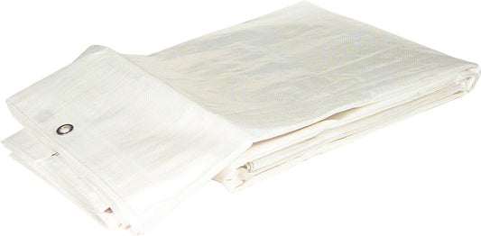 Tarpaulin made of HDPE woven fabric 160 g/m² with edge and eyelets, 3 x 4 m, color: white
