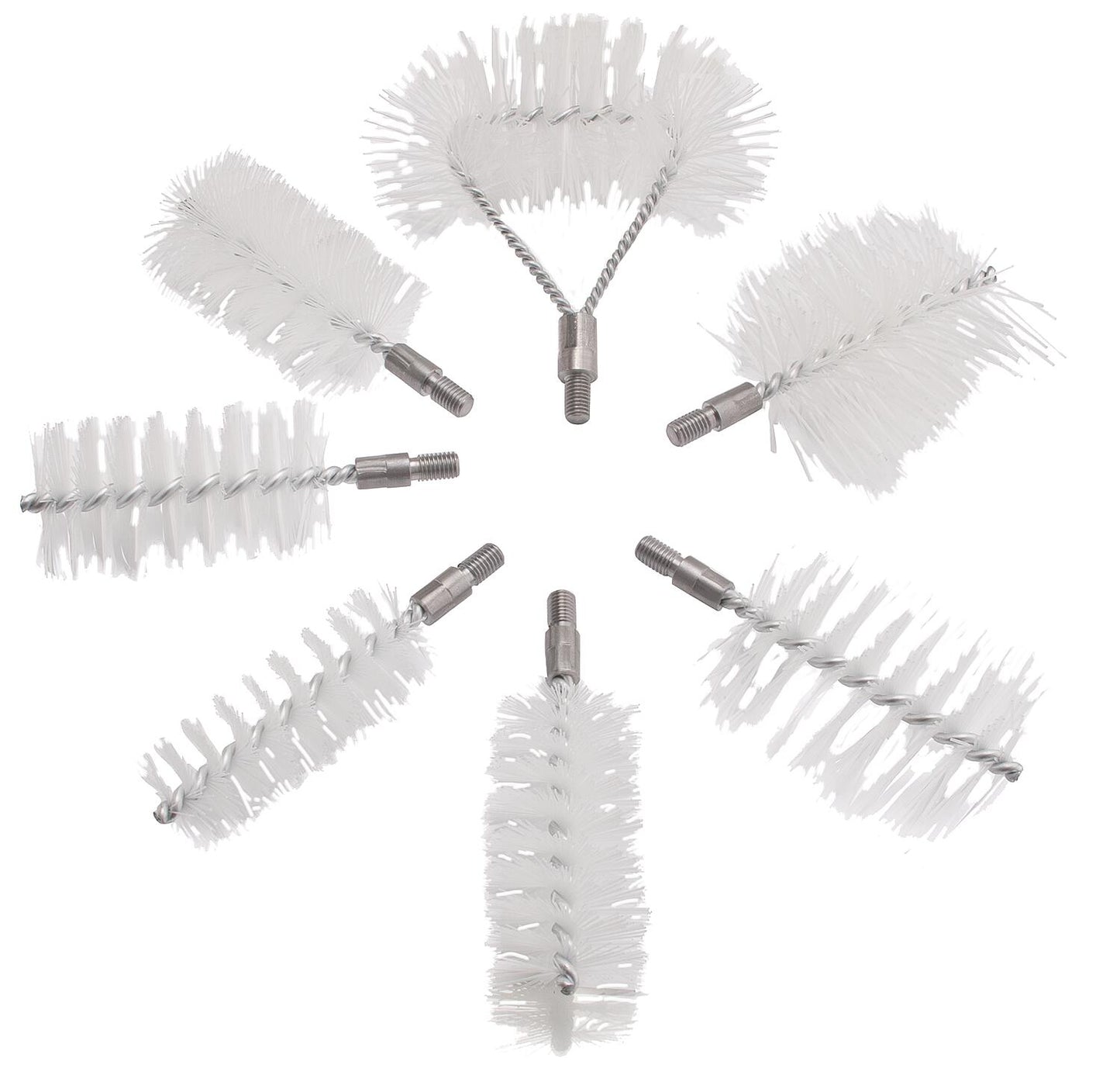 Bürstenset Nylon ohne Stiel mit Gewinde M10, bestehend aus 3 Rundb.,3 Rechteckb.,1 Rückwandb.