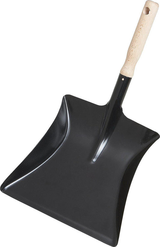 Dustpan with wooden handle, color: black