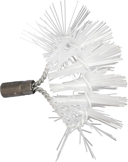 Curved rear brush with M10 internal thread, transparent polyamide, suitable for Buderus cast iron boilers