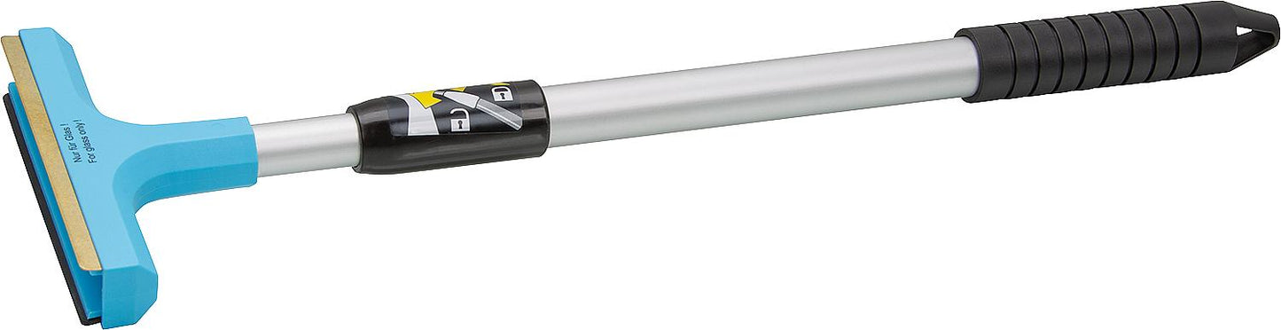 Ice scraper with telescopic handle and brass blade, length up to 60cm, various colors