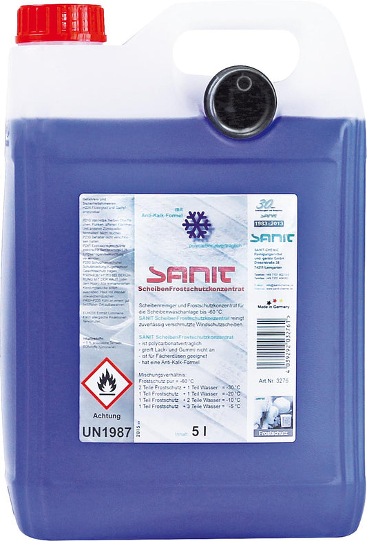SANIT Windscreen Antifreeze Concentrate, down to -30°C, 5l Canister