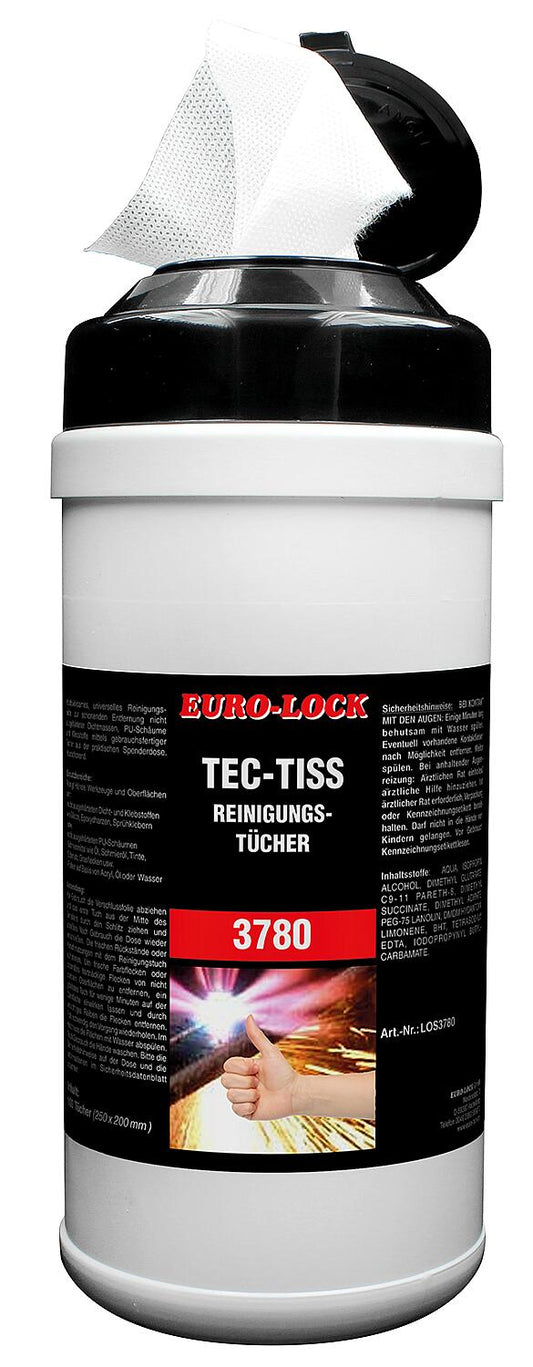 EURO-LOCK TEC-TISS LOS 3780 all-purpose cleaning wipes, 100 wipes/can