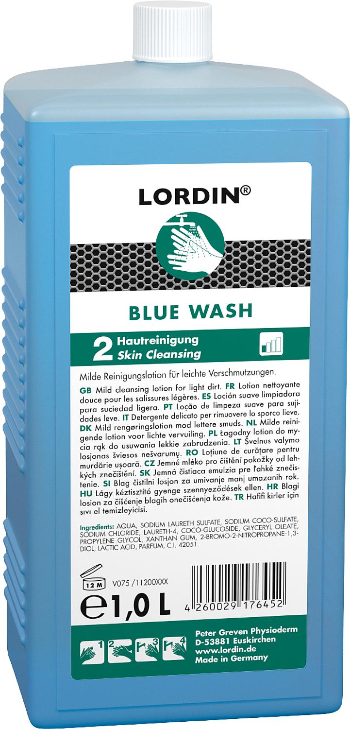 Lotion lavante Lordin Blue Wash, flacon rigide de 1 litre