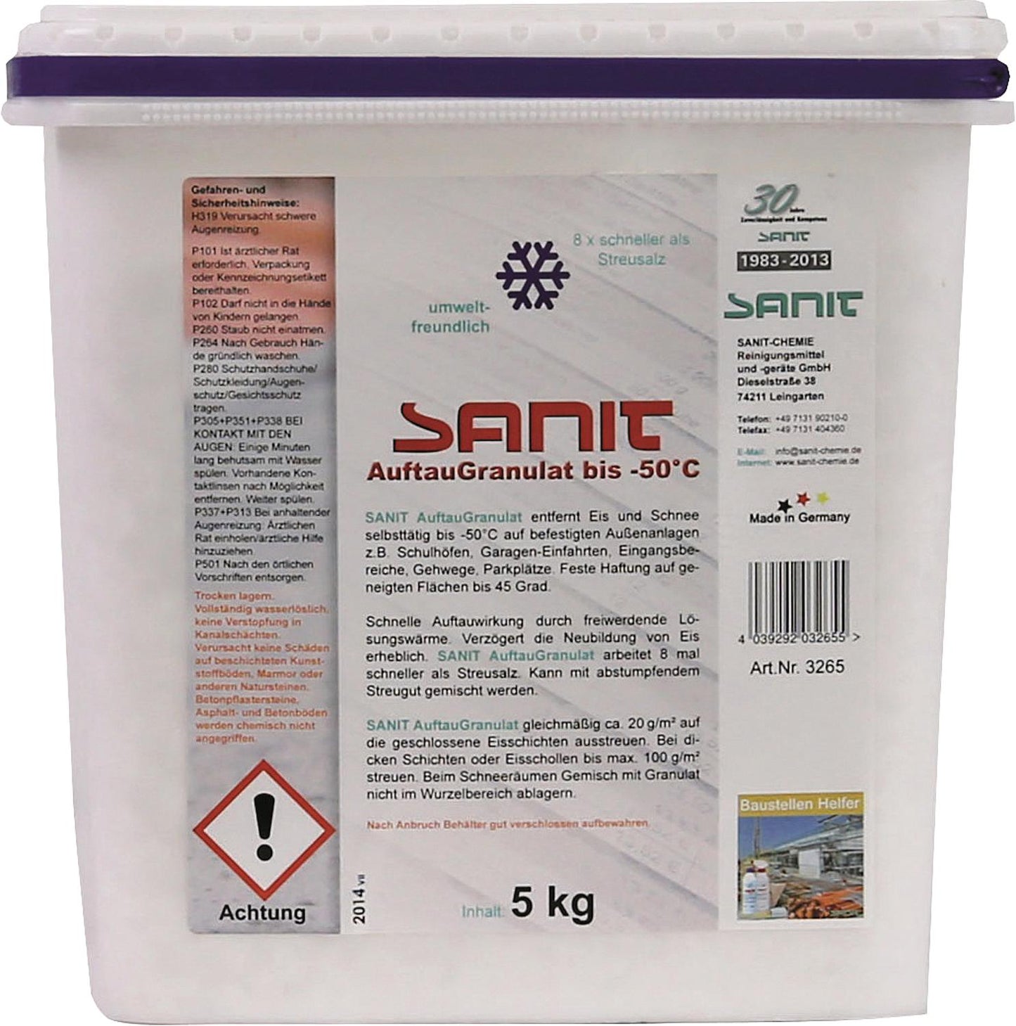 SANIT Defrost Granules down to -50°C, 5kg Bucket