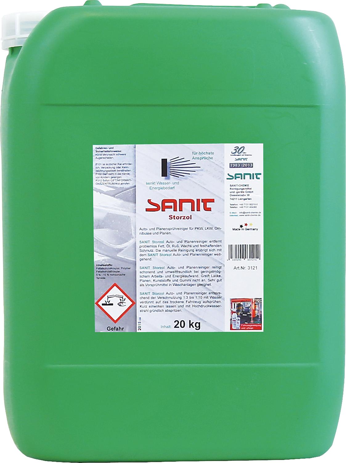 SANIT Storzol car and tarpaulin spray cleaner, 20kg canister