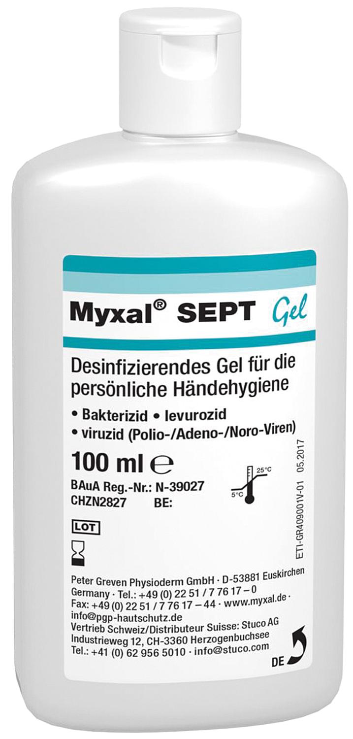 MYXAL Sept Gel hand sanitizer, 100ml bottle