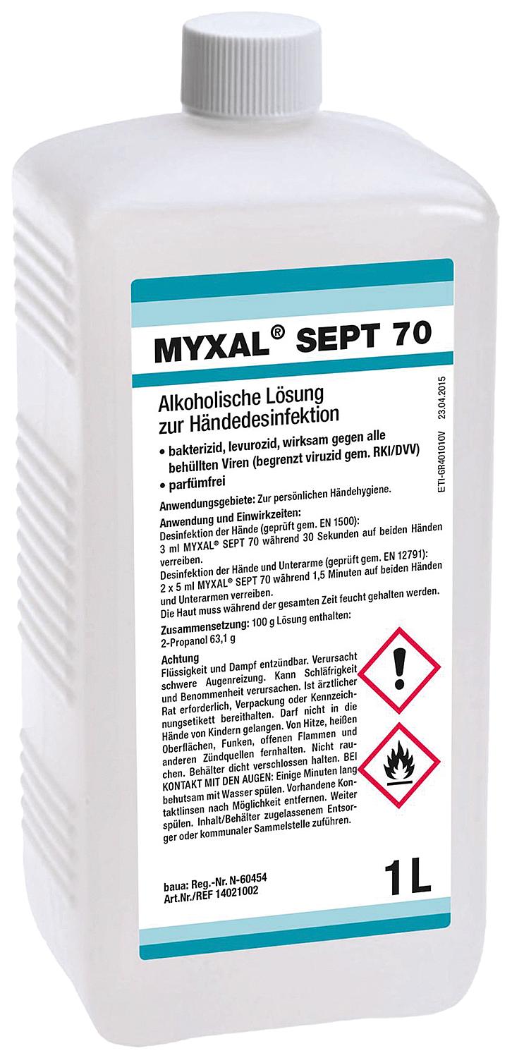 MYXAL SEPT 70 hand sanitizer, 1l hard bottle
