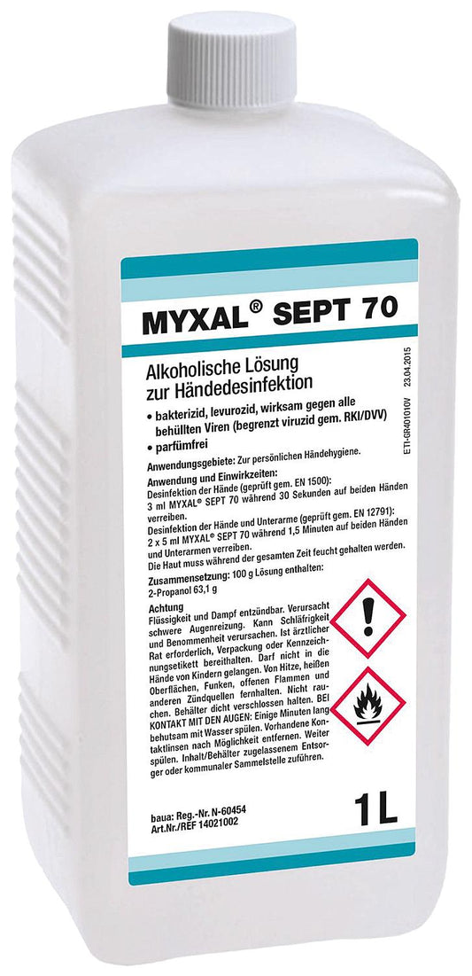MYXAL SEPT 70 hand sanitizer, 1l hard bottle