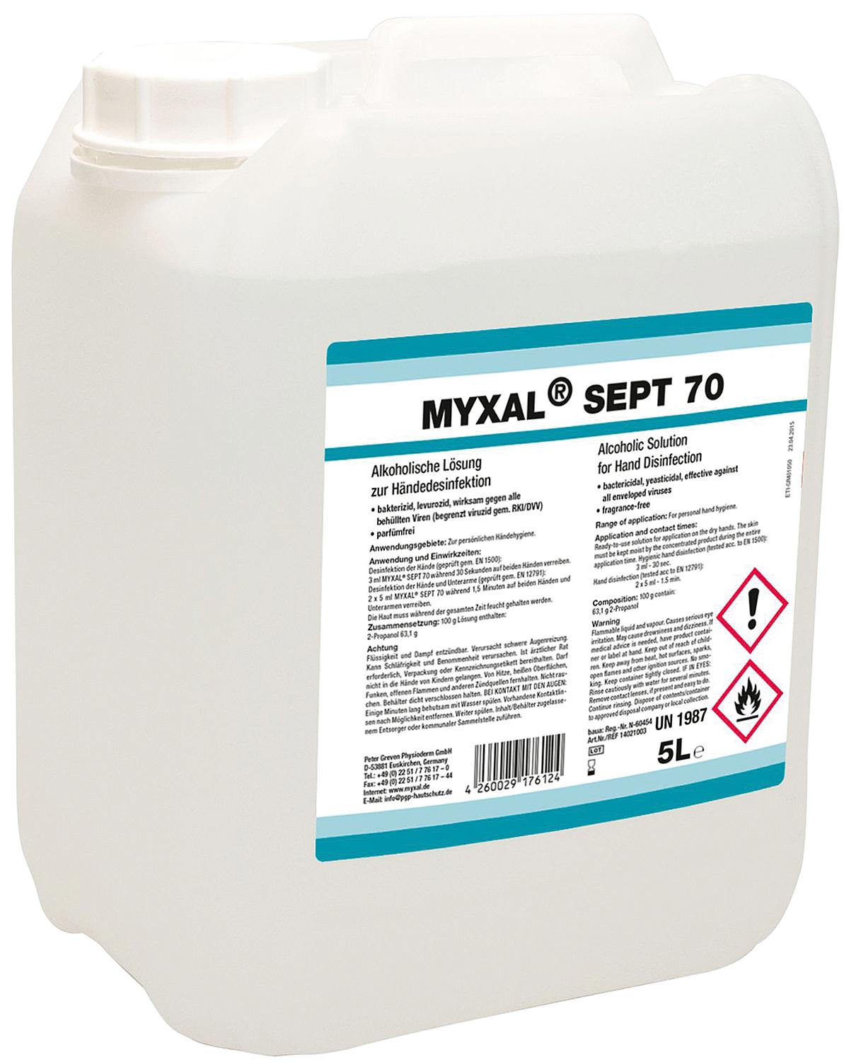MYXAL SEPT 70 hand sanitizer, 1l hard bottle