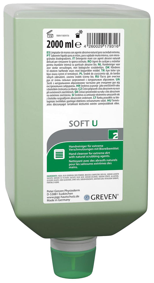 Hand cleaner Greven Soft U 2l Vario bottle