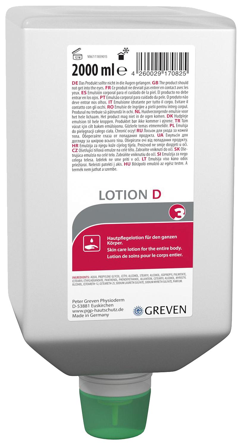 Pflegelotion für Hände, Gesicht und den ganzen Körper GREVEN® Lotion D