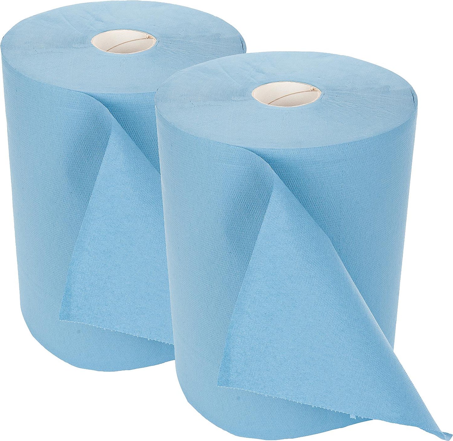 Rouleau de 2 chiffons de nettoyage bleus, double épaisseur, 38 x 35 cm, vendu par lot de 2.