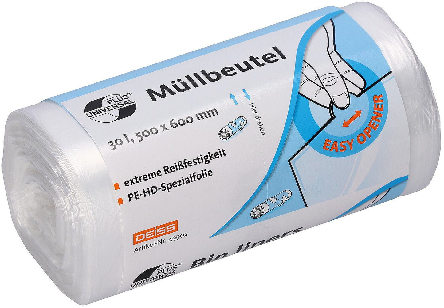 UNIVERSAL PLUS ® - Müllbeutel aus HDPE 60 l, VPE 50 Stück