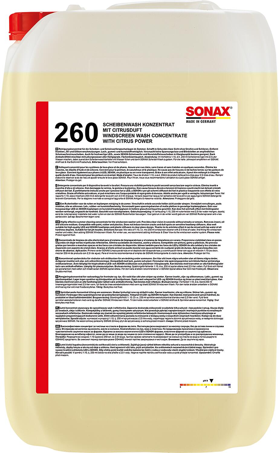 Sommerscheibenreiniger SONAX Konzentrat 1:10 Citrus