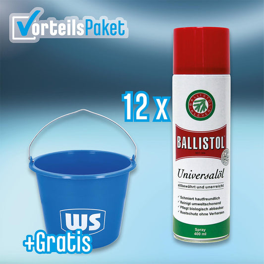 Vorteilset WS Universalöl 400 ml 12-teilig mit Gratis WS Baueimer