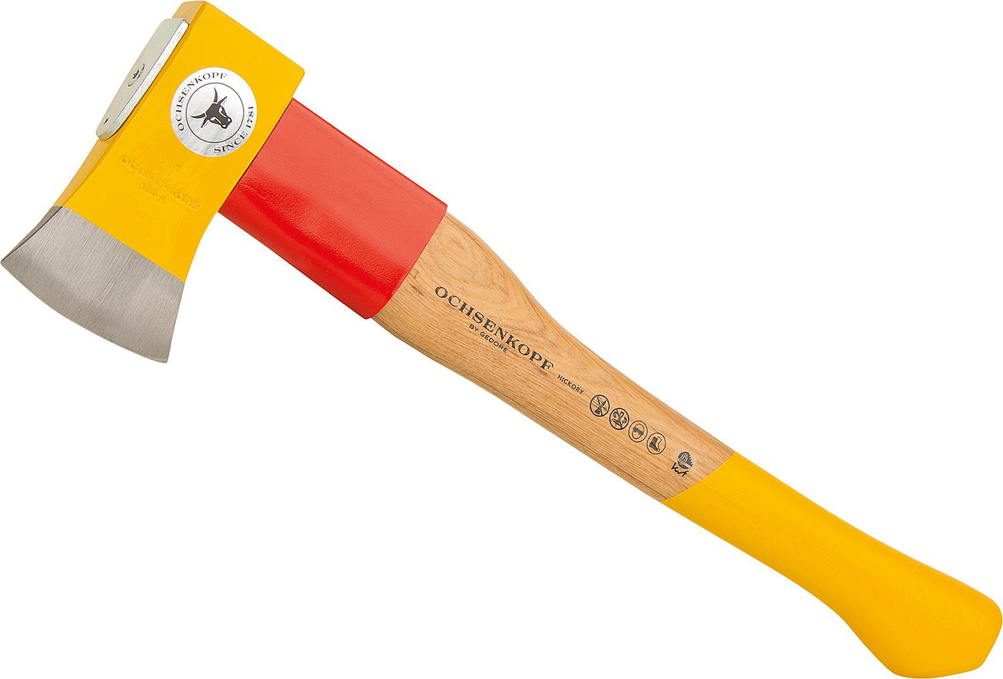 Rotband-Plus type OX 644 H splitting axe with hickory wood handle, cutting length = 100 mm, handle = 500 mm
