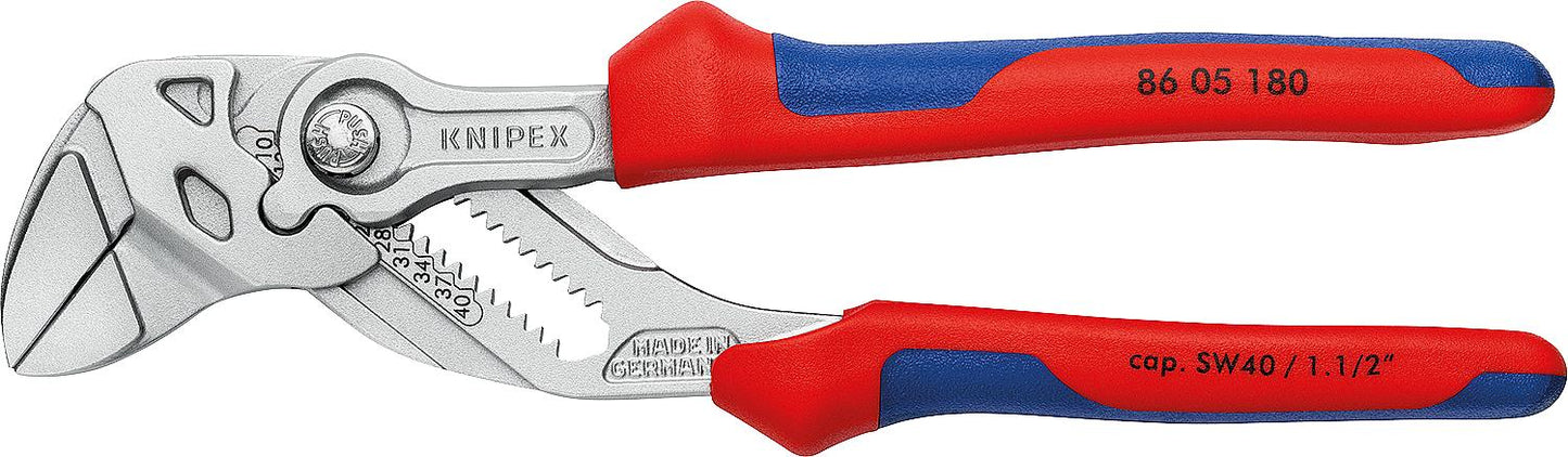 Pince-clé nickelée à mâchoires étroites L=180 mm