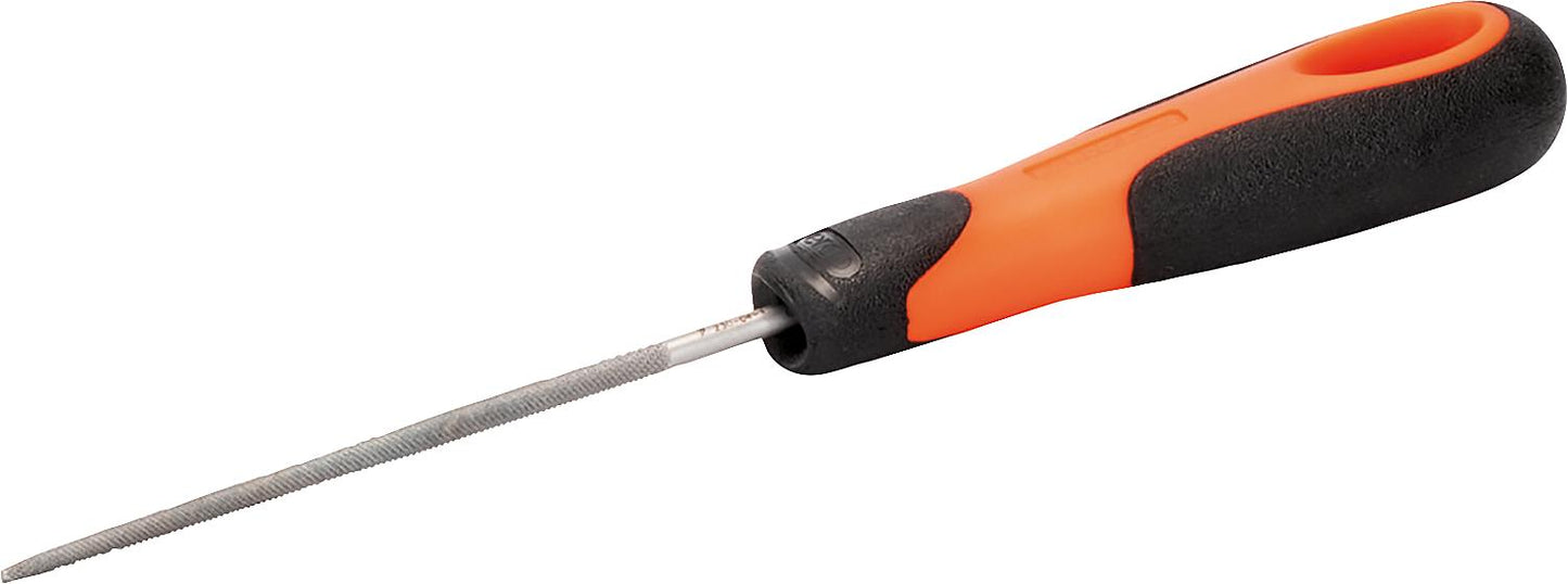 Round file, self-service packaged, Ergo handle