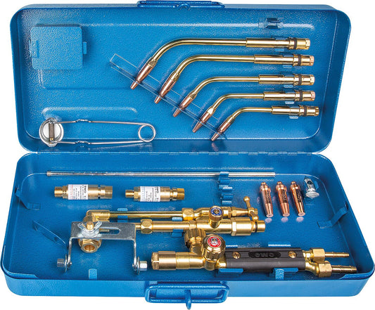 Welding and cutting set with wing and block nozzle cutting insert