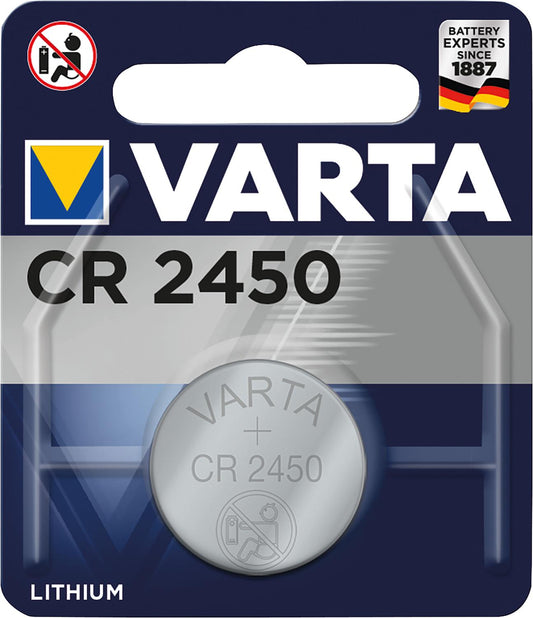 Pile bouton au lithium Varta CR2450, 3,0 volts, 1 blister