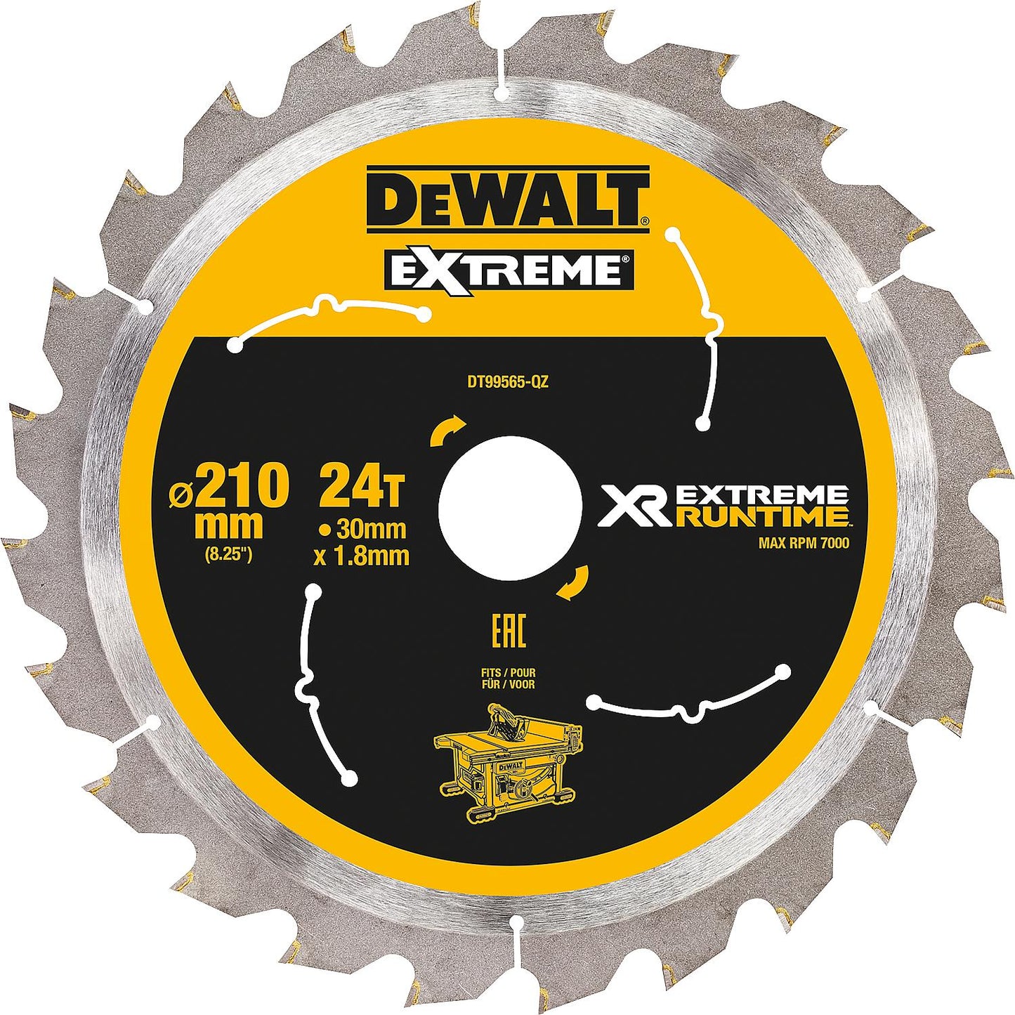 Kreissägeblatt Dewalt, XR Extreme Runtime, ø 190 x 30 mm