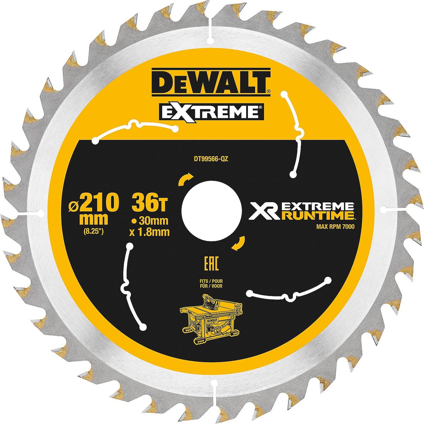Kreissägeblatt Dewalt, XR Extreme Runtime, ø 190 x 30 mm